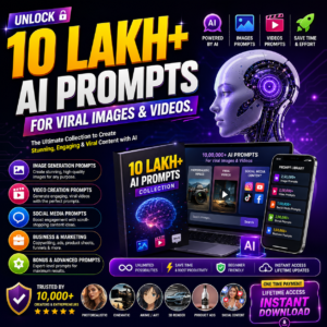 Unlock 10 Lakh+ AI Prompts for Viral Images & Videos.