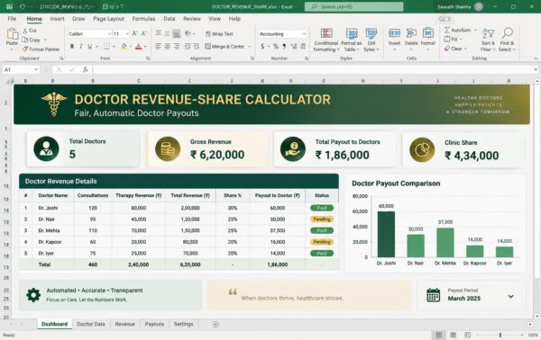 Doctor Revenue-Share Calculator