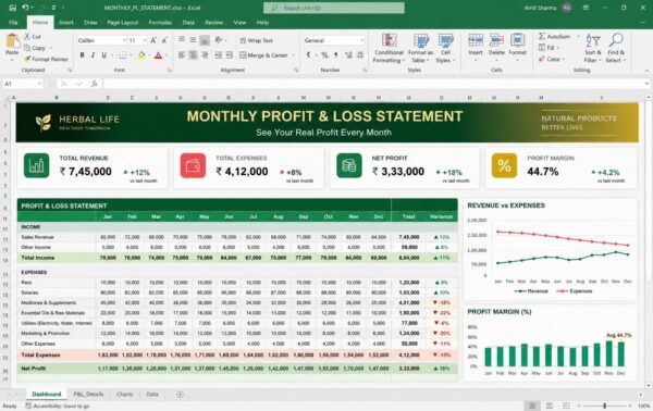 Monthly P&L Statement