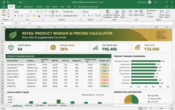 Retail Product Margin & Pricing Calculator