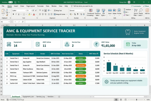 AMC & Equipment Service Tracker
