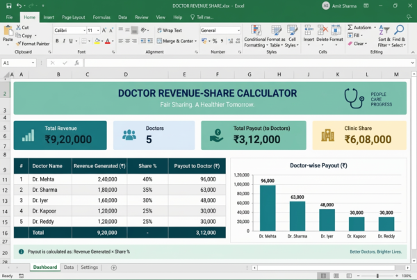 Doctor Revenue-Share Calculator