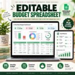 PLR Budget Spreadsheet Editable Budget Planner Template 1