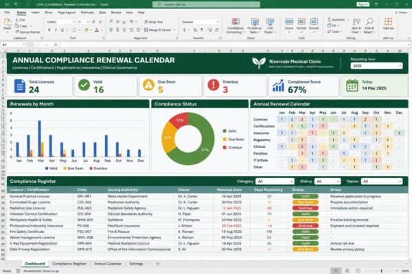 Annual Compliance Renewal Calendar