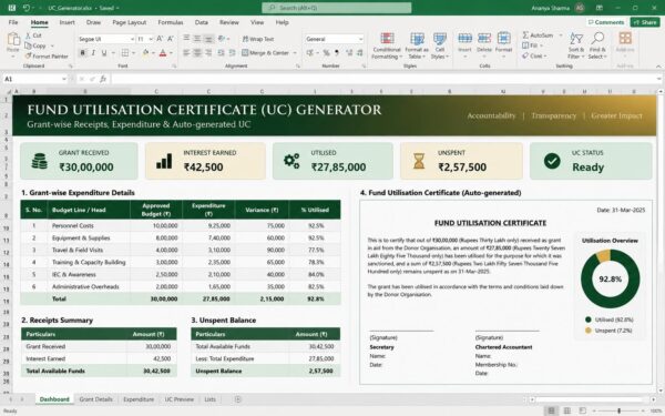 Utilisation Certificate Generator