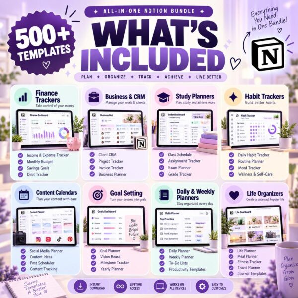 500+ Notion Templates Bundle - image 6