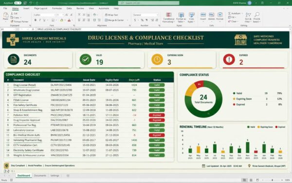 Drug License & Compliance Checklist