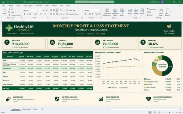 Monthly Profit & Loss Statement