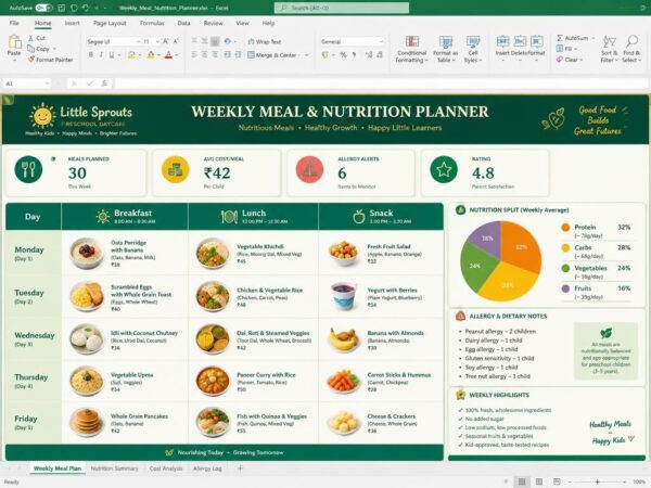 Weekly Meal & Nutrition Planner